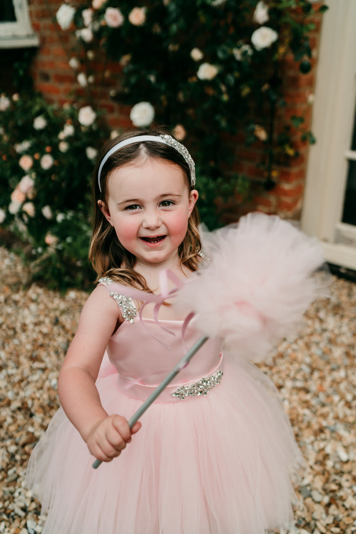 Sweet Pea Embellished Tutu Dress in Baby Pink Little London Lady